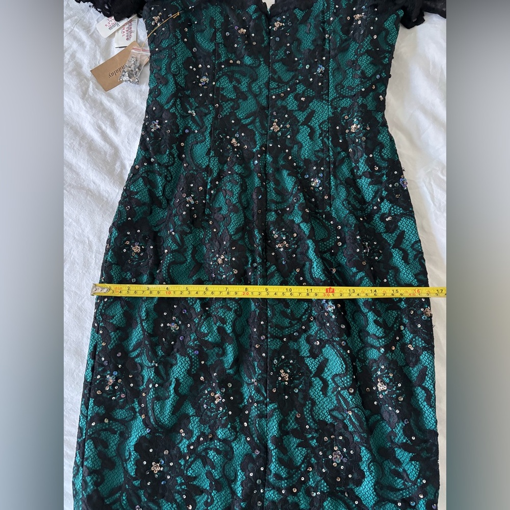 Mandalay Cocktail Dress in Black & Turquoise NWT - Picture 6 of 11